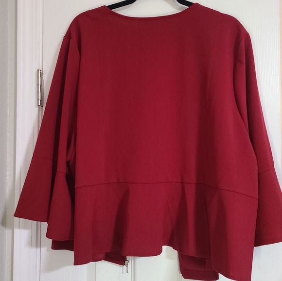 Burgundy Half Cropped Jacket - Picture 3 of 6